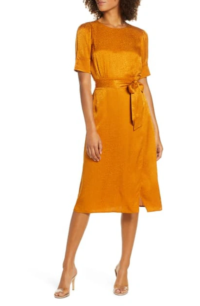 Shop Ali & Jay Edison Nights Jacquard Dress In Mustard