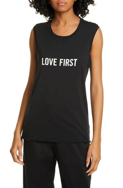 Shop Nili Lotan Love First Muscle Tee In Washed Black