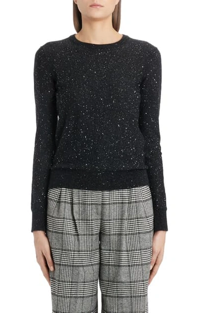 Shop Dolce & Gabbana Paillette Detail Crewneck Sweater In Black