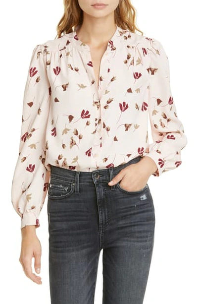 Shop Joie Myella Floral Long Sleeve Crepe Shirt In Laurel