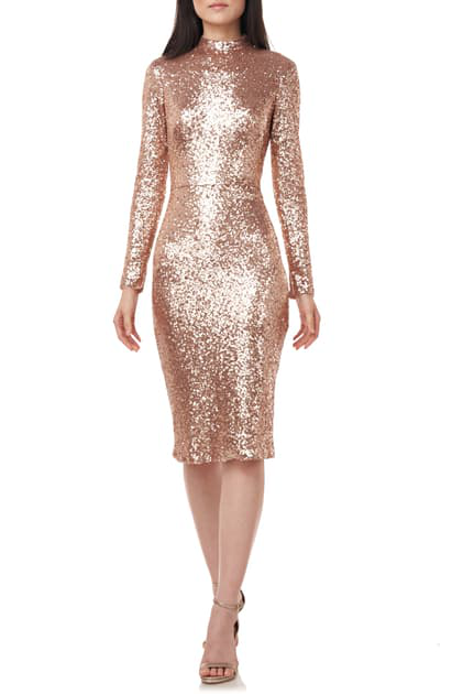 mock neck cocktail dress