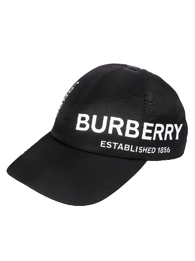 Shop Burberry Logo Cap In Black White