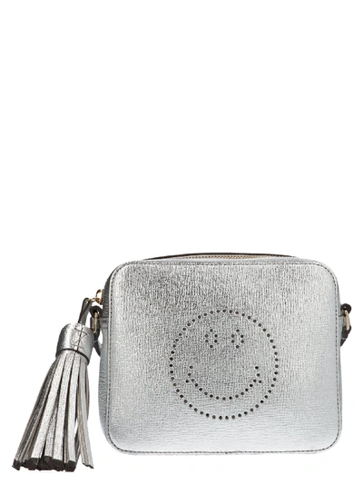 Shop Anya Hindmarch Smiley Bag In Silver