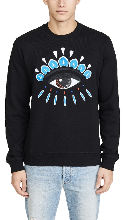 Shop Kenzo Classic Eye Embroidered Sweatshirt In Black