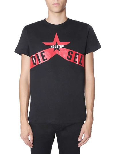 Shop Diesel T-diego-a7 T-shirt In Nero