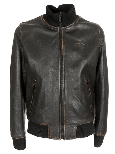 Shop Golden Goose Zip-up Leather Jacket