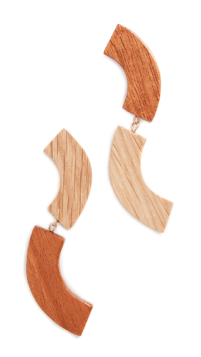 Shop Sophie Monet X Nanushka Colombo Earrings In Pine