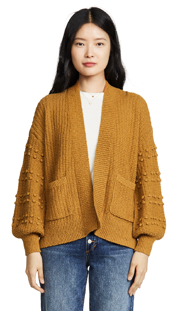 madewell bobble cardigan egyptian gold