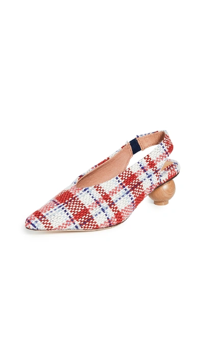 Shop Jaggar Spheric Check Pumps In White Multi