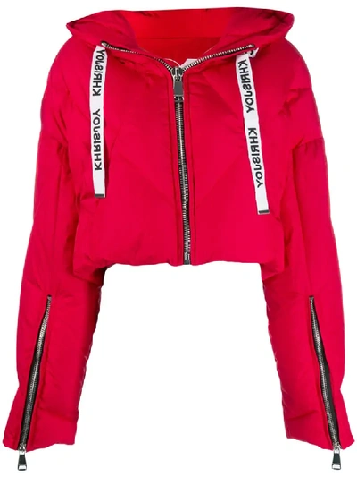 Shop Khrisjoy Cropped Padded Jacket - Red