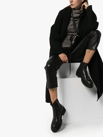 Shop Ann Demeulemeester Black Tucson Leather Ankle Boots