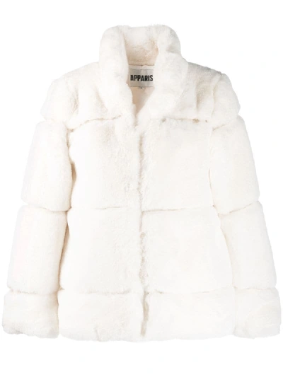 Shop Apparis Faux Fur Padded Jacket In White