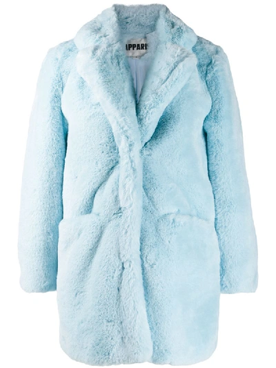 Shop Apparis Sophie Faux Fur Coat - Blue