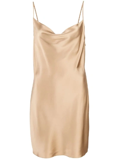 Shop Fleur Du Mal Short Slip Dress In Gold