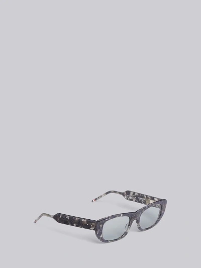 Shop Thom Browne Eyewear Tb417 - Tortoise Rectangular Eyeglasses In Grey