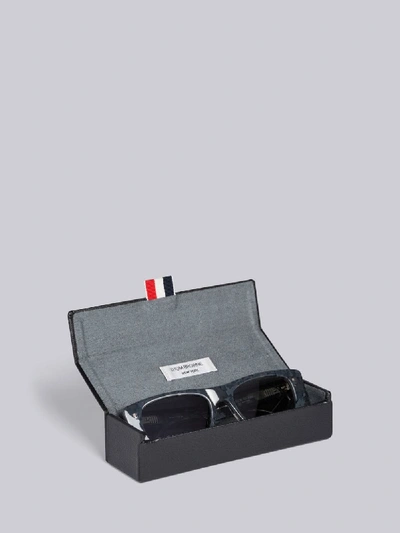 Shop Thom Browne Eyewear Tb417 - Tortoise Rectangular Eyeglasses In Grey