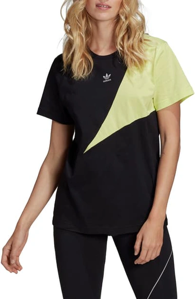 Shop Adidas Originals Boyfriend Tee In Blk/reflect Slv/semi-frzn Ylw