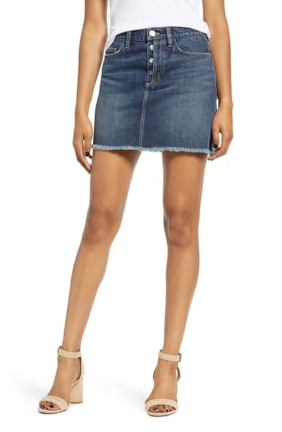 Shop Current Elliott The Exposed Cutoff Denim Miniskirt In Bermuda