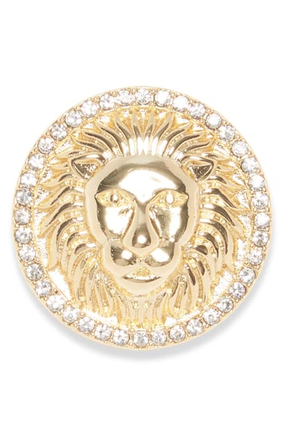 Shop Vince Camuto Lion Head Pin In Gold