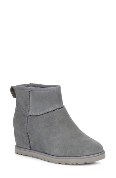 Shop Ugg Classic Femme Mini Wedge Bootie In Geyser Suede