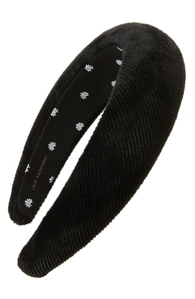 Shop Lele Sadoughi Corduroy Padded Headband In Charcoal
