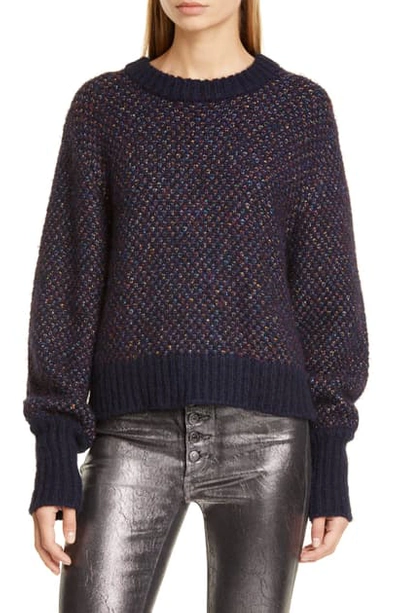 Shop Veronica Beard Beckia Knit Sweater In Navy Multi