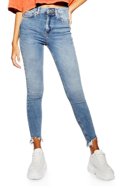 topshop jamie ripped hem jeans