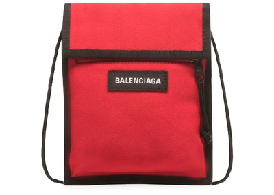 Shop Balenciaga Explorer Pouch Strap Small Red/black