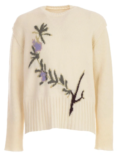 Shop Jacquemus Sweater L/s W/romarin Print In A White Print