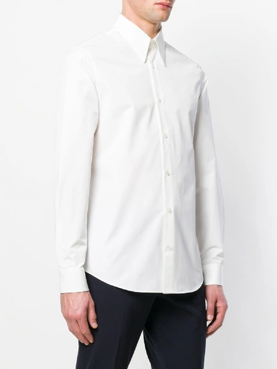 Shop Calvin Klein 205w39nyc Slim Fit Embroidered Shirt In White