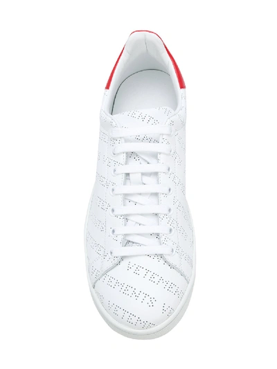 Shop Vetements Leather Sneakers With Logo In White