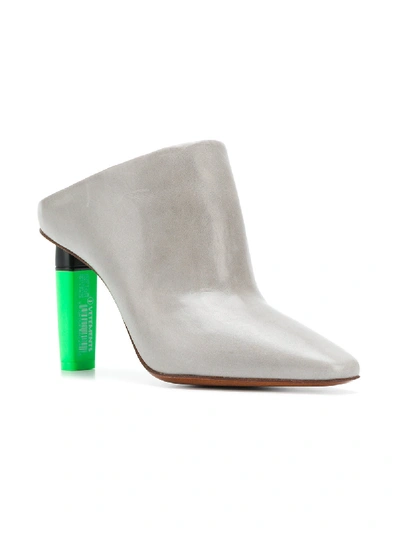 Shop Vetements Highliter Heel Leather Mules In Grey