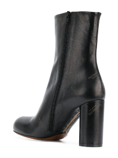 Shop Vetements Leather Heel Boots In Black
