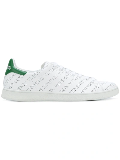 Shop Vetements Perforated Leather Sneakers In White