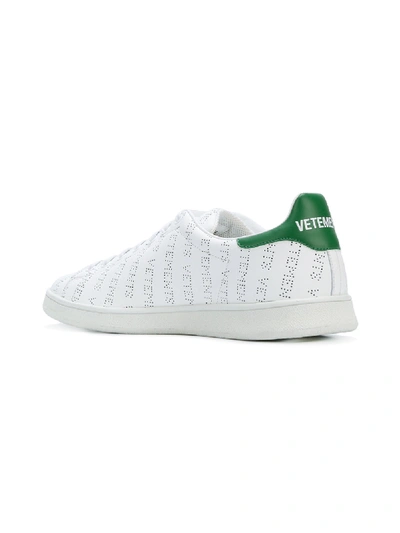 Shop Vetements Perforated Leather Sneakers In White