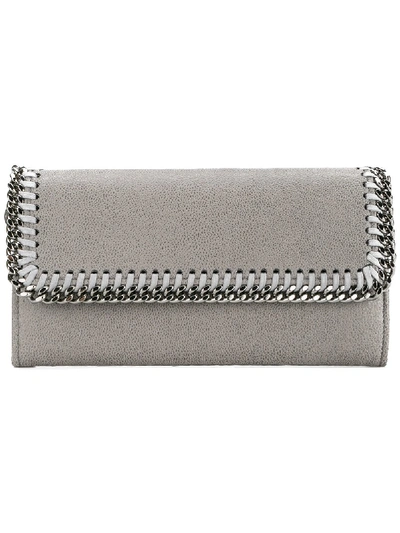 Shop Stella Mccartney Falabella Continental Wallet In Grey