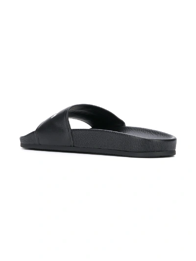 Shop Balenciaga Pool Sandals With Logo In Black