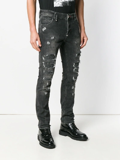 Shop Philipp Plein Denim Jeans In Black