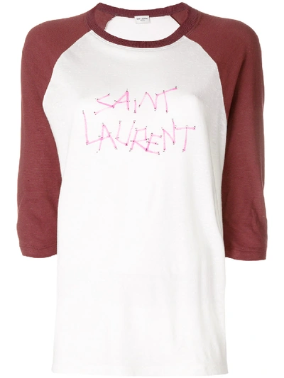 Shop Saint Laurent Logo T-shirt In White