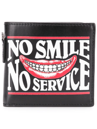 Shop Stella Mccartney No Smile No Service Printed Wallet In Black