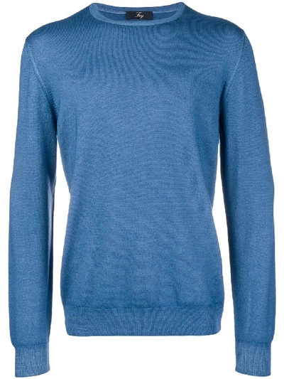 Shop Fay Crewneck Sweater In Blue