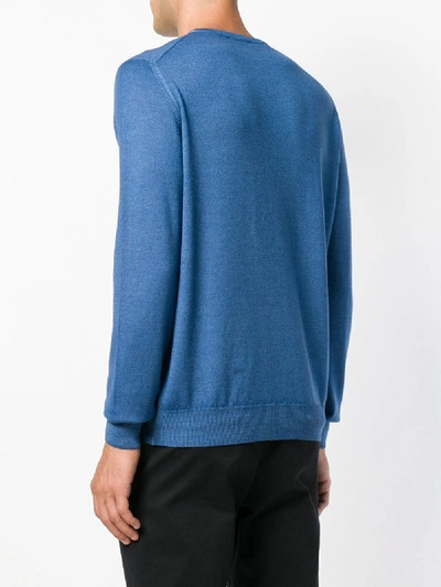 Shop Fay Crewneck Sweater In Blue