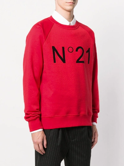 Shop N°21 Cotton Crew Neck Sweatshirt In Red