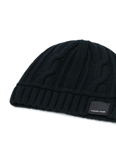 Shop Canada Goose Cable Toque Wool Hat In Black