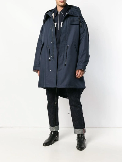 Shop Calvin Klein 205w39nyc Oversized Parka In Blue