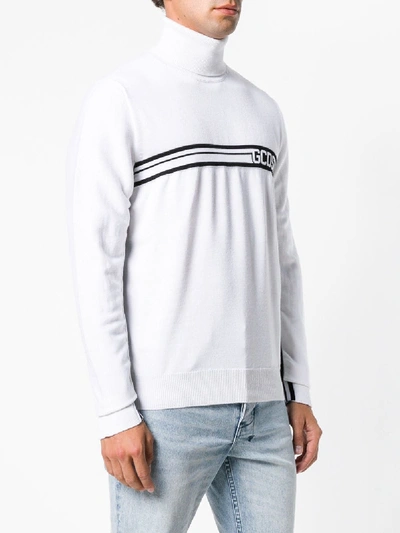 Shop Gcds Logo Wool Turtleneck Sweater In White