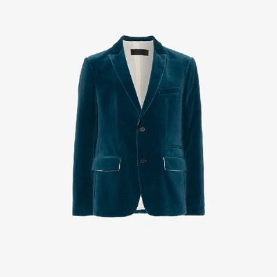 Shop Haider Ackermann Velvet Jacket In Blue