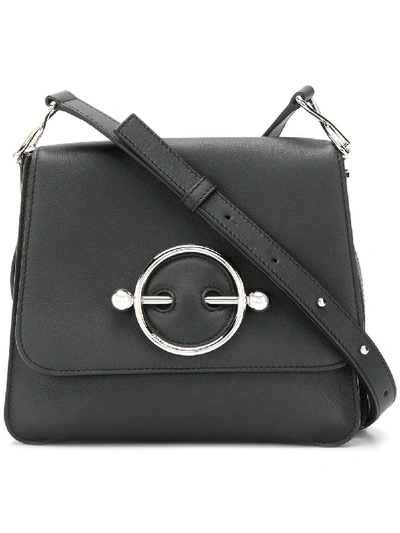 Shop Jw Anderson Leather Disc Bag In Black