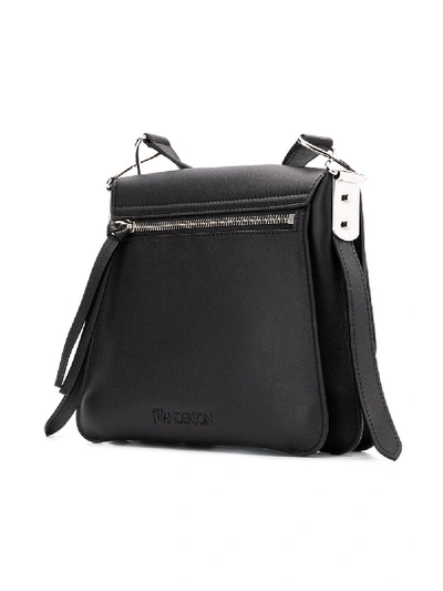 Shop Jw Anderson Leather Disc Bag In Black