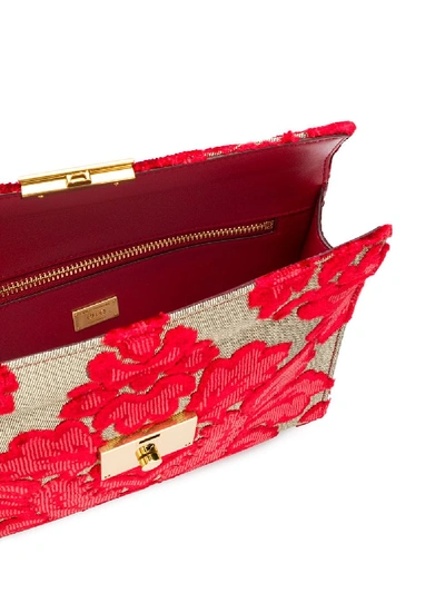 Shop Dolce & Gabbana Velvet Clutch In Red